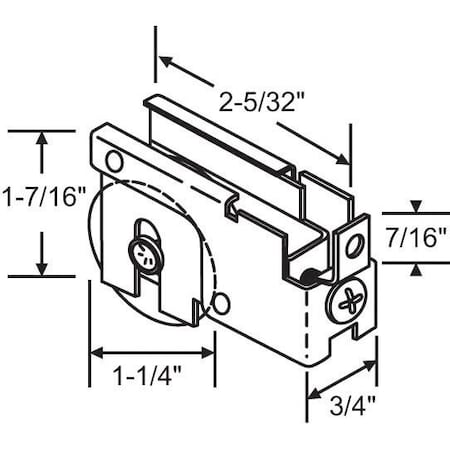Strybuc Patio Door Roller Assembly 9-200